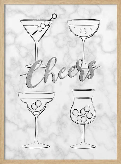 Cheers Cocktails - Stretched Canvas, Poster or Fine Art Print I Heart Wall Art