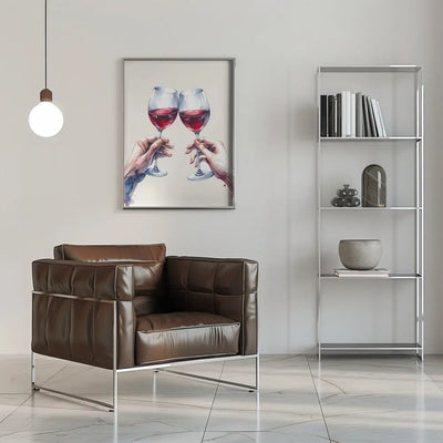 Cheers to us - Stretched Canvas, Poster or Fine Art Print I Heart Wall Art