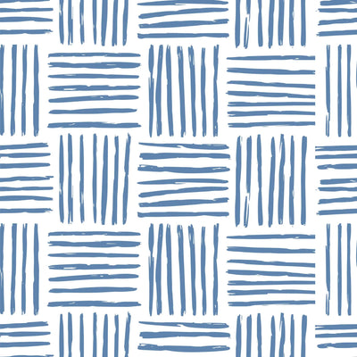 Click Clack Lines in Blue - Peel and Stick Removable Wallpaper I Heart Wall Art Australia 