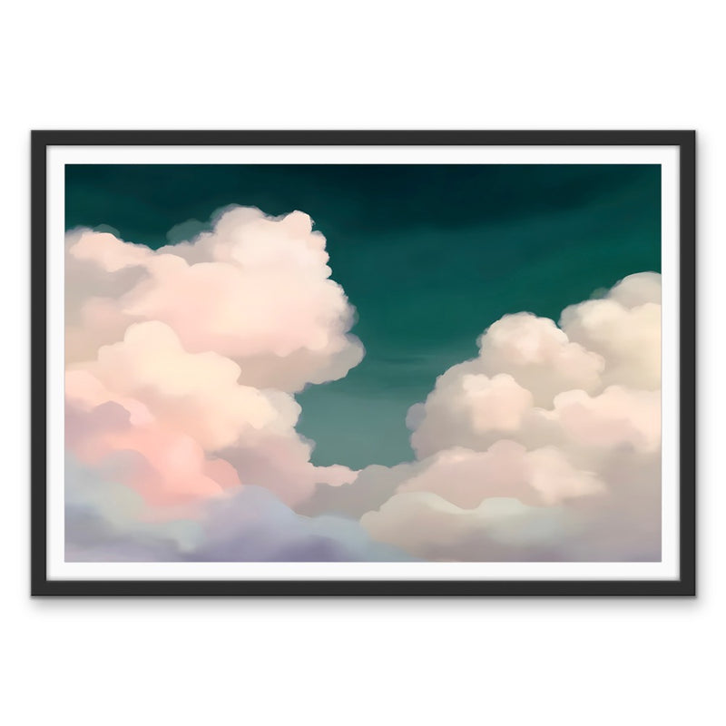 Up High- Cloud Framed Canvas Print Wall Art Print
