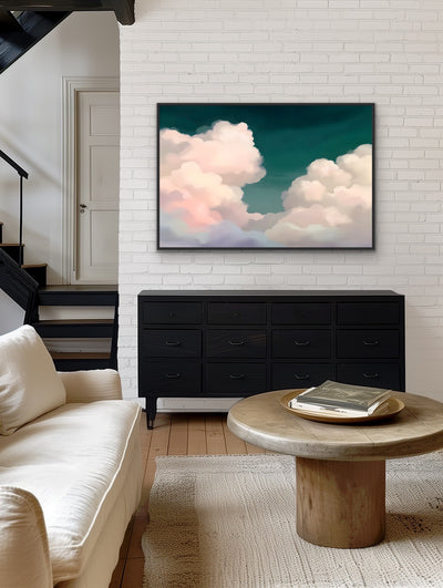 Up High- Cloud Framed Canvas Print Wall Art Print