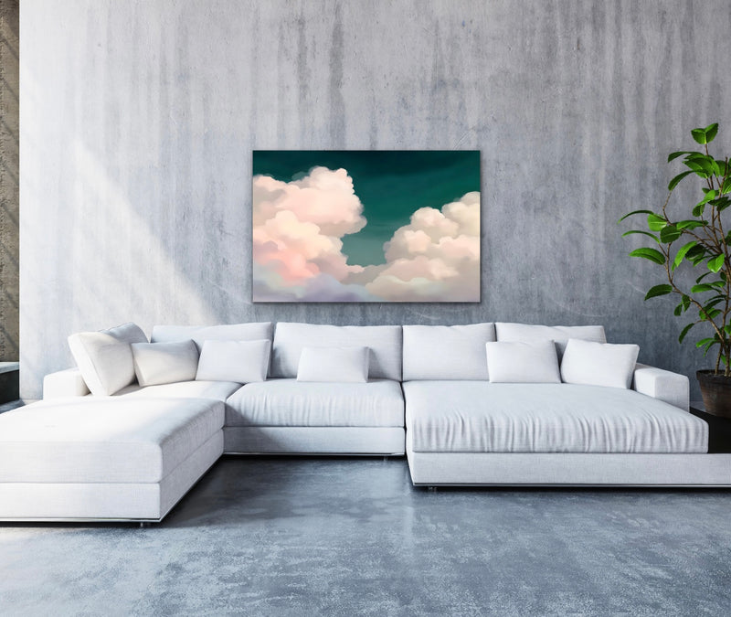 Up High- Cloud Framed Canvas Print Wall Art Print