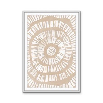 Coil -  Neutral and White Contemporary Geometric Shape Artwork Collection - Ola Collection - I Heart Wall Art
