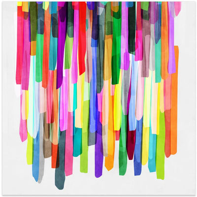 Colorful Stripes 4 - Square Stretched Canvas, Poster or Fine Art Print I Heart Wall Art