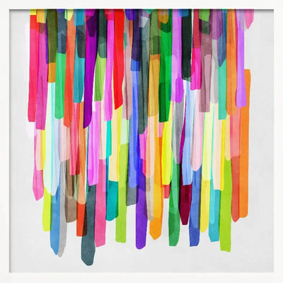 Colorful Stripes 4 - Square Stretched Canvas, Poster or Fine Art Print I Heart Wall Art