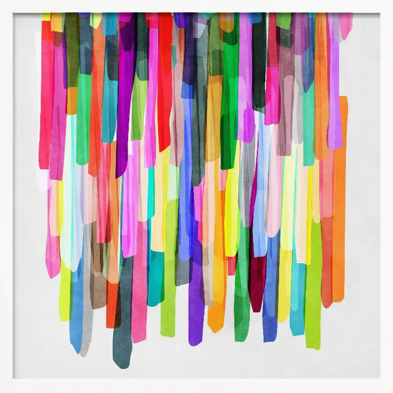 Colorful Stripes 4 - Square Stretched Canvas, Poster or Fine Art Print I Heart Wall Art