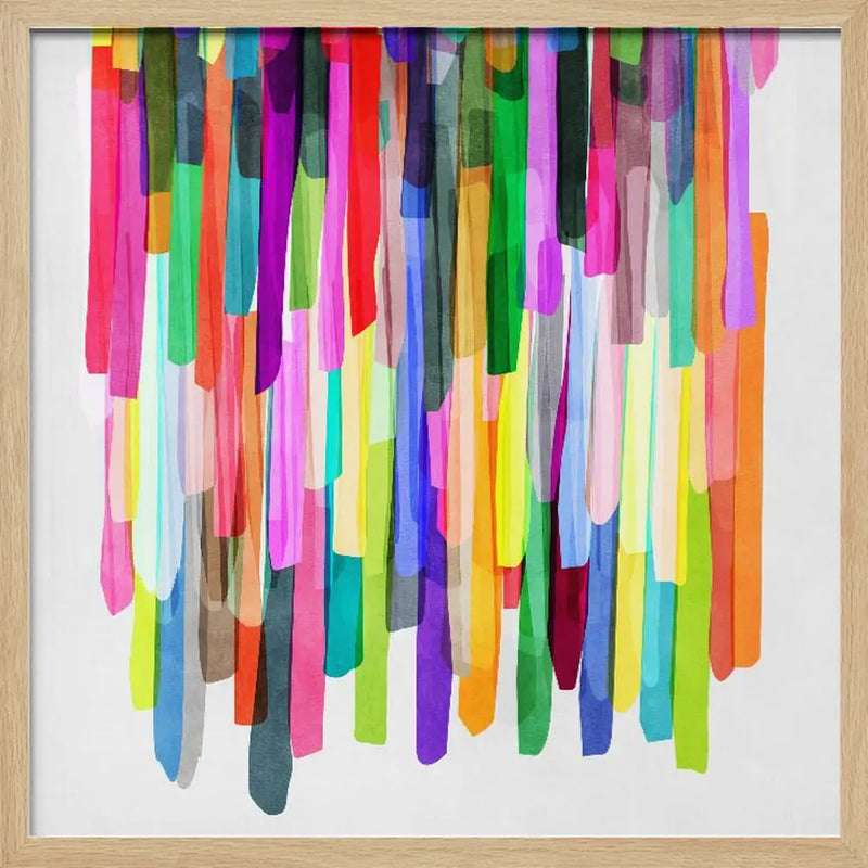 Colorful Stripes 4 - Square Stretched Canvas, Poster or Fine Art Print I Heart Wall Art