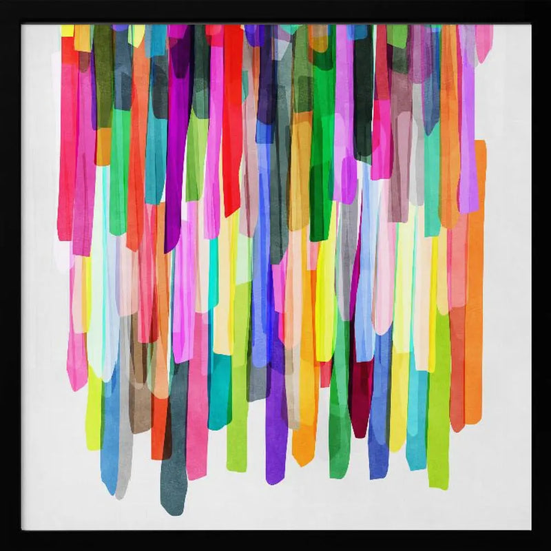 Colorful Stripes 4 - Square Stretched Canvas, Poster or Fine Art Print I Heart Wall Art