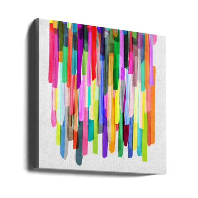 Colorful Stripes 4 - Square Stretched Canvas, Poster or Fine Art Print I Heart Wall Art