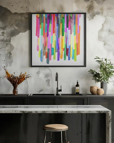 Colorful Stripes 4 - Square Stretched Canvas, Poster or Fine Art Print I Heart Wall Art