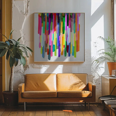 Colorful Stripes 4 - Square Stretched Canvas, Poster or Fine Art Print I Heart Wall Art