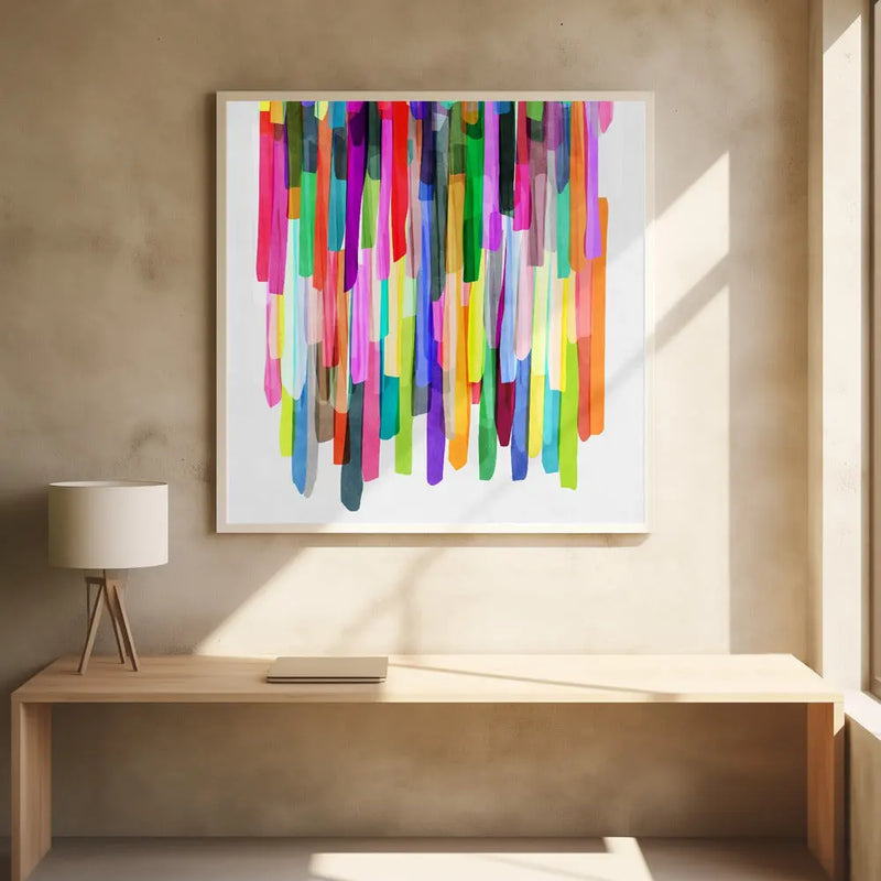 Colorful Stripes 4 - Square Stretched Canvas, Poster or Fine Art Print I Heart Wall Art