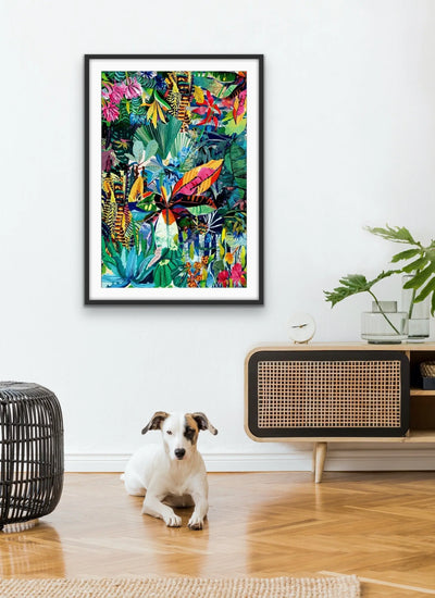 Colour Jungle - Abstract Colourful Monstera Jungle Original Artwork Canvas Print I Heart Wall Art Australia
