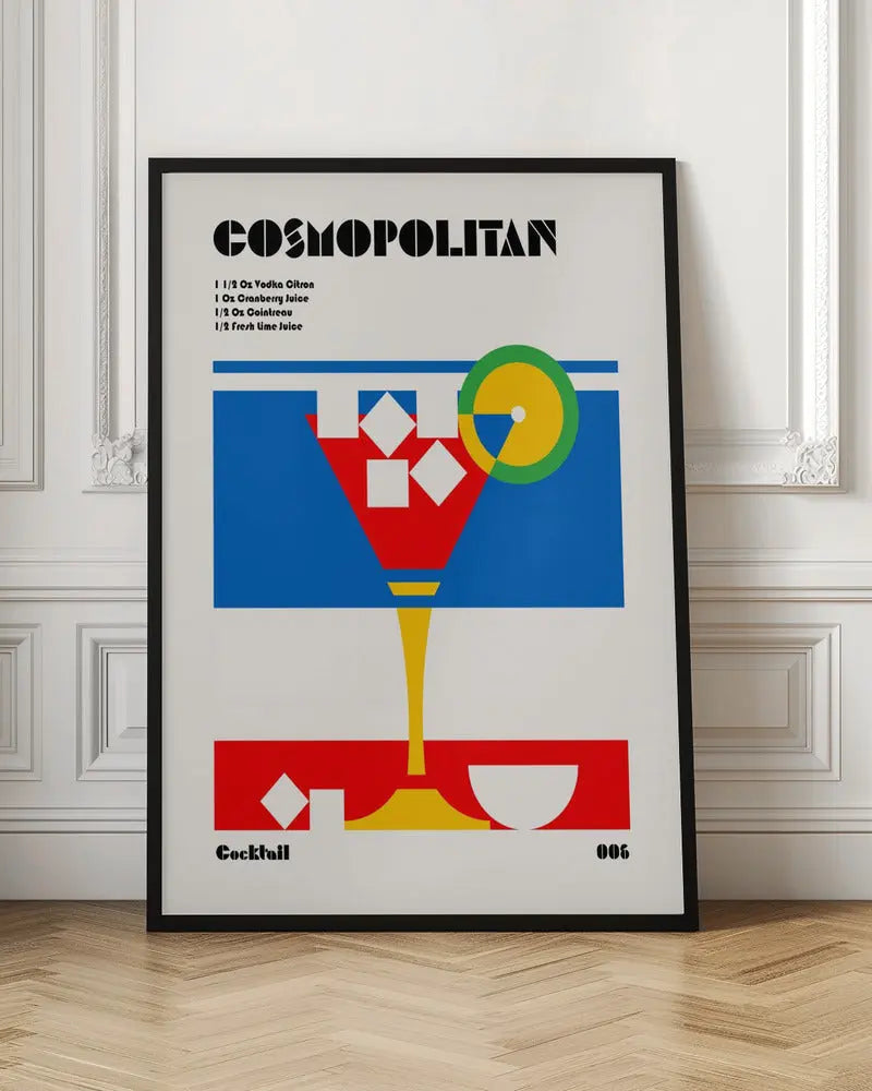 Cosmopolitan Bauhaus Cocktail - Stretched Canvas, Poster or Fine Art Print I Heart Wall Art