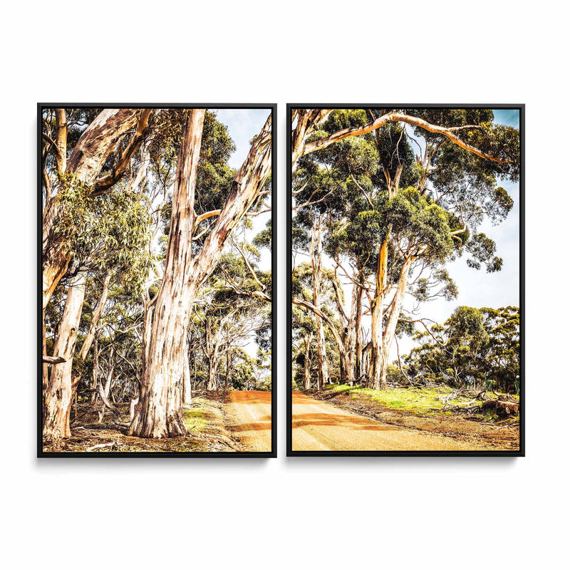 Country Road - Two Piece Photographic Australian Bush Nature Print Set as Canvas or Art Print - Nature Wall Art Diptych I Heart Wall Art Australia 