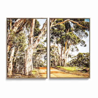 Country Road - Two Piece Photographic Australian Bush Nature Print Set as Canvas or Art Print - Nature Wall Art Diptych I Heart Wall Art Australia 