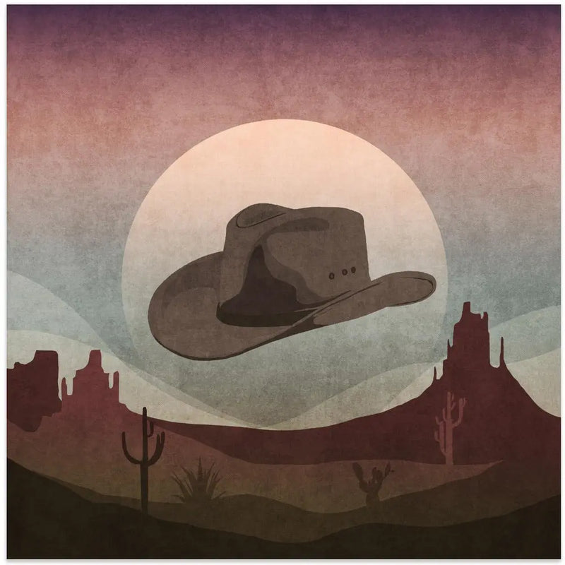 Cowboy Hat - Square Stretched Canvas, Poster or Fine Art Print I Heart Wall Art