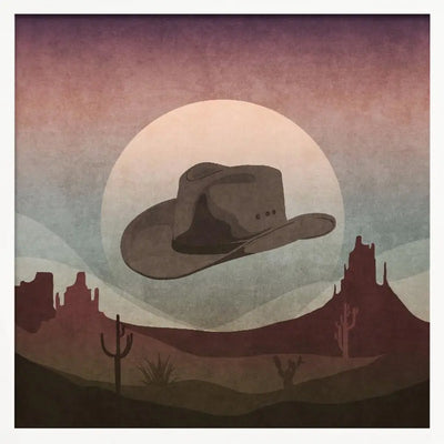 Cowboy Hat - Square Stretched Canvas, Poster or Fine Art Print I Heart Wall Art