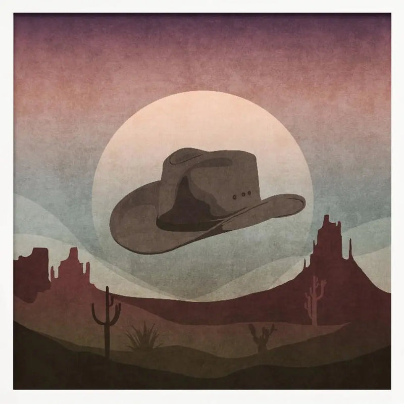 Cowboy Hat - Square Stretched Canvas, Poster or Fine Art Print I Heart Wall Art