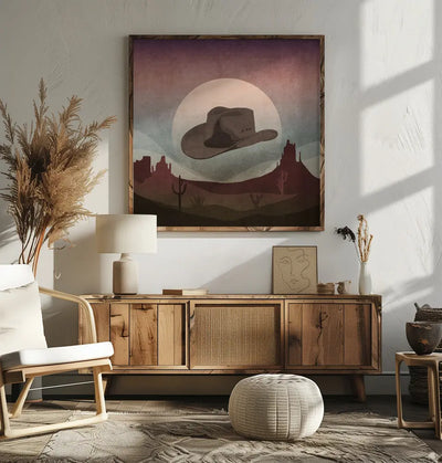 Cowboy Hat - Square Stretched Canvas, Poster or Fine Art Print I Heart Wall Art
