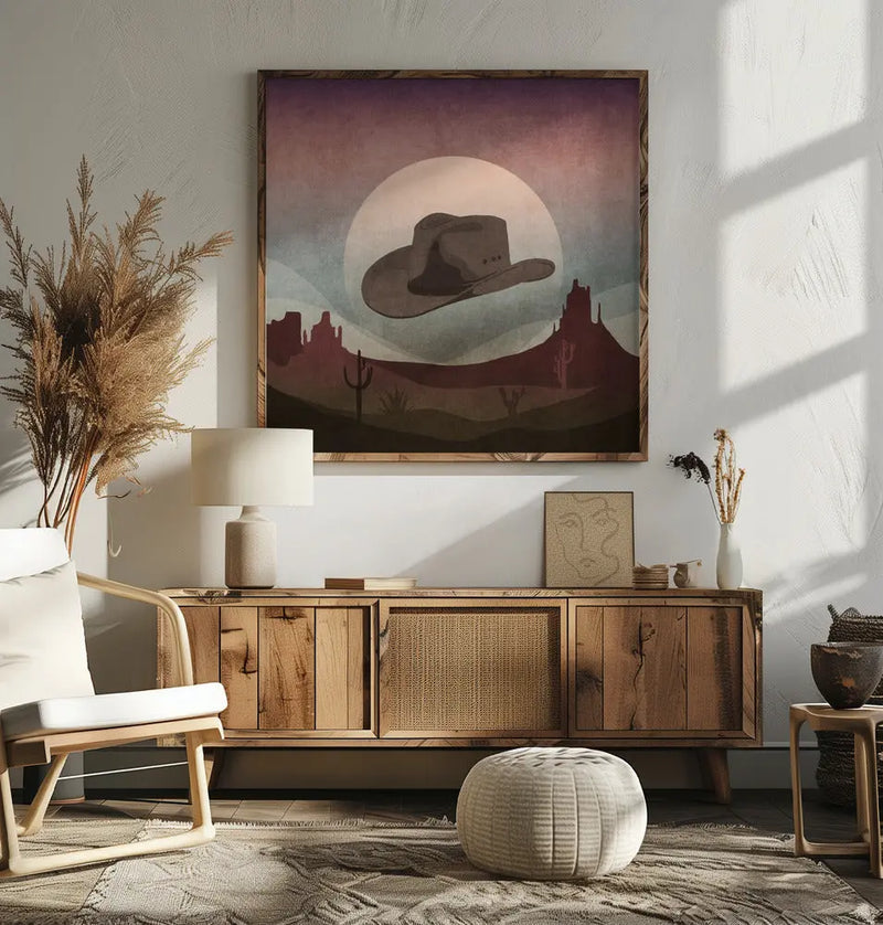 Cowboy Hat - Square Stretched Canvas, Poster or Fine Art Print I Heart Wall Art