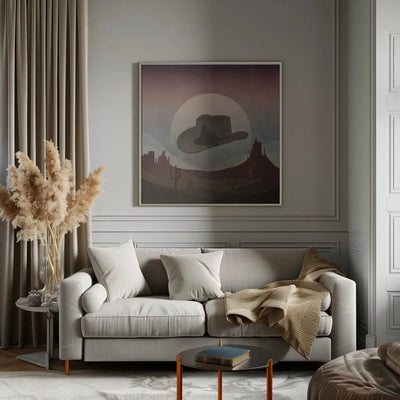Cowboy Hat - Square Stretched Canvas, Poster or Fine Art Print I Heart Wall Art
