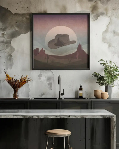 Cowboy Hat - Square Stretched Canvas, Poster or Fine Art Print I Heart Wall Art