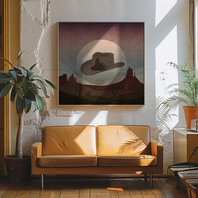 Cowboy Hat - Square Stretched Canvas, Poster or Fine Art Print I Heart Wall Art
