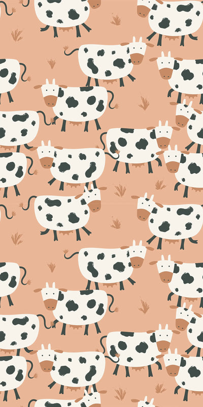 Cows On Tan - Peel and Stick Removable Wallpaper I Heart Wall Art Australia 