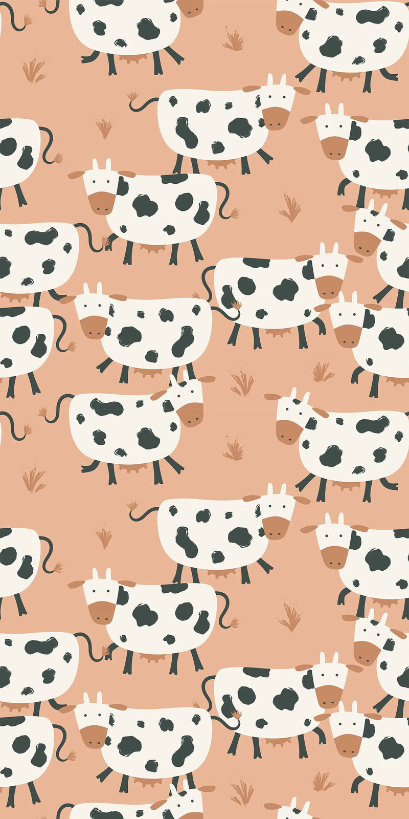 Cows On Tan - Peel and Stick Removable Wallpaper I Heart Wall Art Australia 
