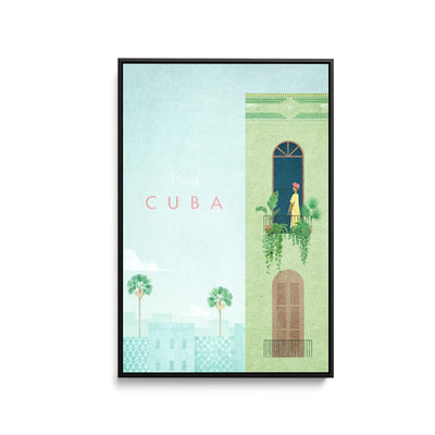Cuba by Henry Rivers - Stretched Canvas Print or Framed Fine Art Print - Artwork- Vintage Inspired Travel Poster I Heart Wall Art Australia 