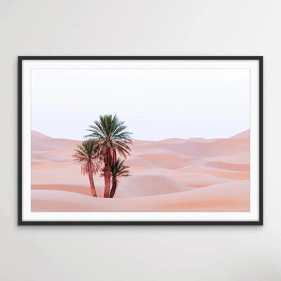 Desert Palm- Boho Pastel Morocco Photographic Desert Landscape Print I Heart Wall Art Australia 