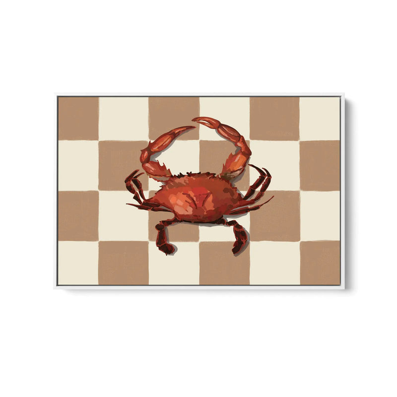 Diner Crab - Contemporary Still Life Art Featuring Crab  - Stretched Canvas Print or Framed Fine Art Print - Artwork I Heart Wall Art Australia 