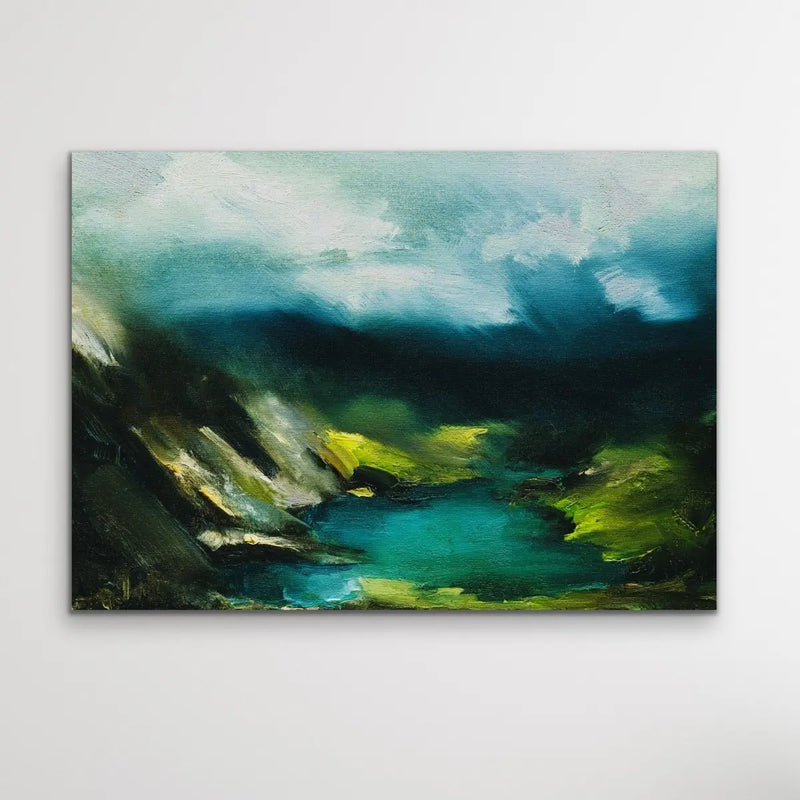 Disappearing Tarn – Original Painted Mountain Landscape Tasmania Hobart Canvas Print I Heart Wall Art Australia