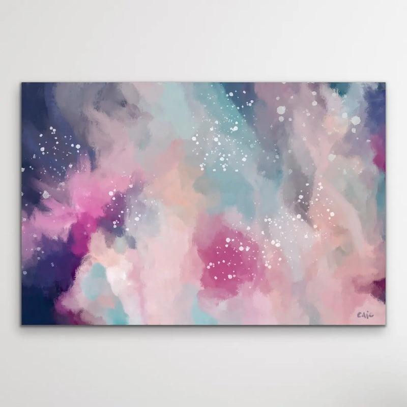 Dreamtime - Colourful Abstract Pink Blue Artwork Canvas Print