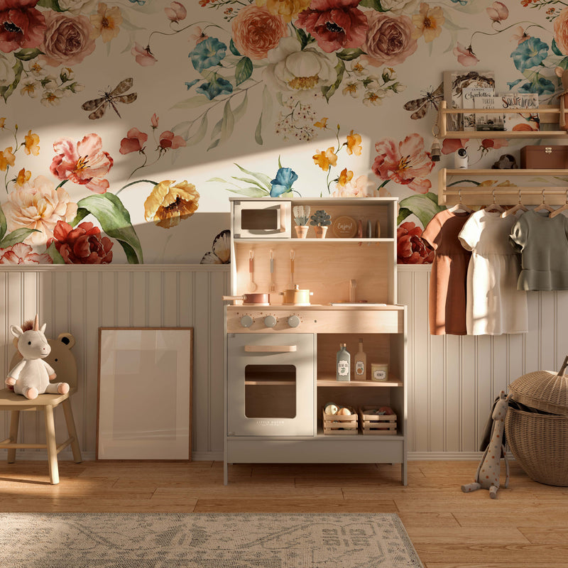 Dutch Florals - Light - Colourful Floral Peel and Stick Wallpaper