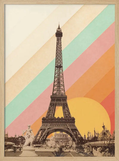 Eiffel Tower Rainbow - Stretched Canvas, Poster or Fine Art Print I Heart Wall Art