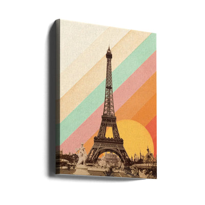 Eiffel Tower Rainbow - Stretched Canvas, Poster or Fine Art Print I Heart Wall Art