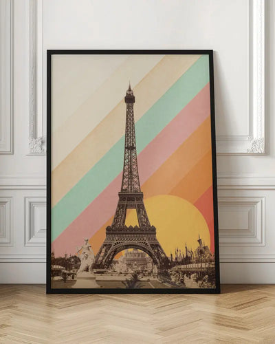 Eiffel Tower Rainbow - Stretched Canvas, Poster or Fine Art Print I Heart Wall Art