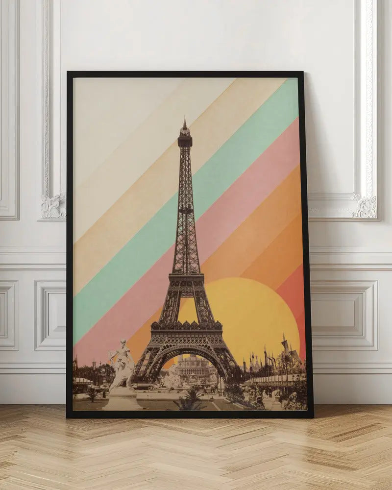 Eiffel Tower Rainbow - Stretched Canvas, Poster or Fine Art Print I Heart Wall Art