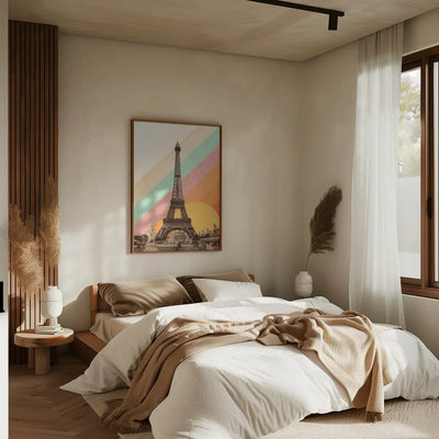 Eiffel Tower Rainbow - Stretched Canvas, Poster or Fine Art Print I Heart Wall Art