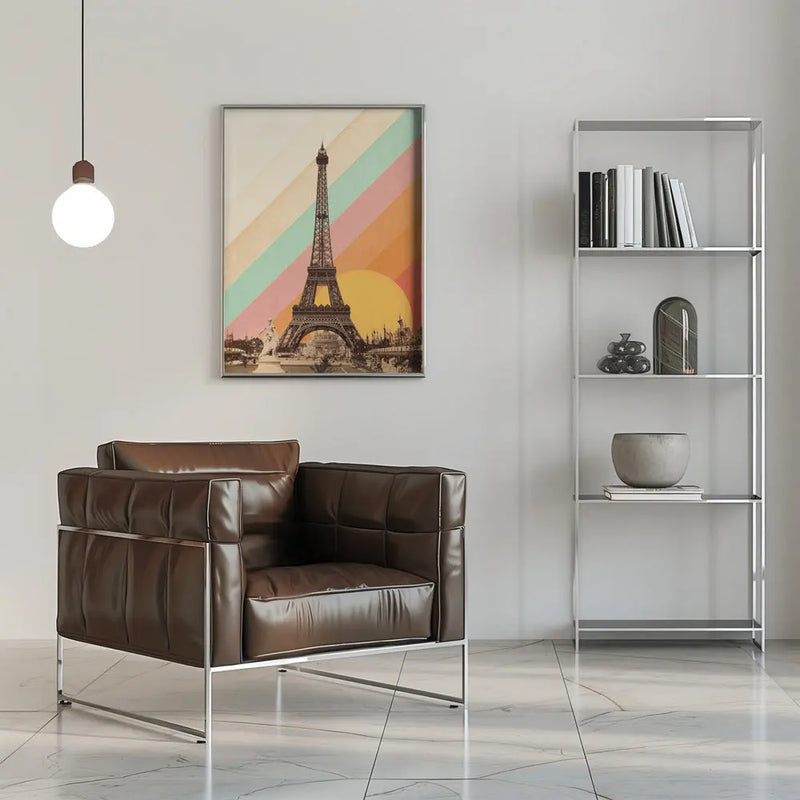Eiffel Tower Rainbow - Stretched Canvas, Poster or Fine Art Print I Heart Wall Art