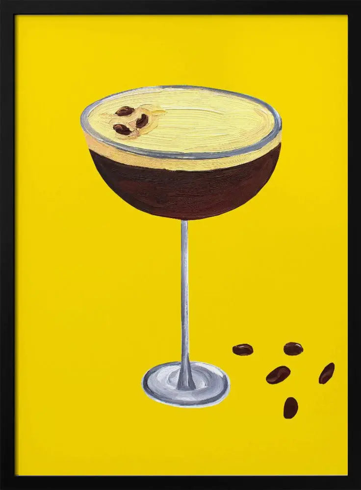 Espresso Martini Buttercup Yellow - Stretched Canvas, Poster or Fine Art Print I Heart Wall Art