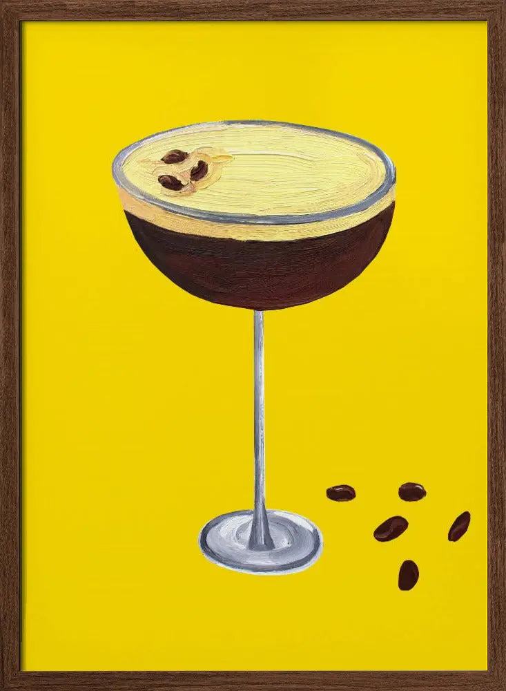Espresso Martini Buttercup Yellow - Stretched Canvas, Poster or Fine Art Print I Heart Wall Art
