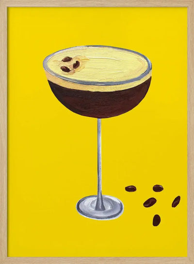 Espresso Martini Buttercup Yellow - Stretched Canvas, Poster or Fine Art Print I Heart Wall Art
