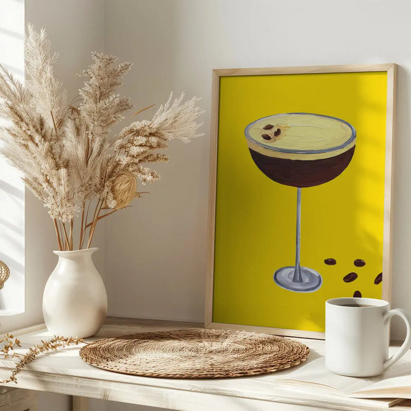 Espresso Martini Buttercup Yellow - Stretched Canvas, Poster or Fine Art Print I Heart Wall Art