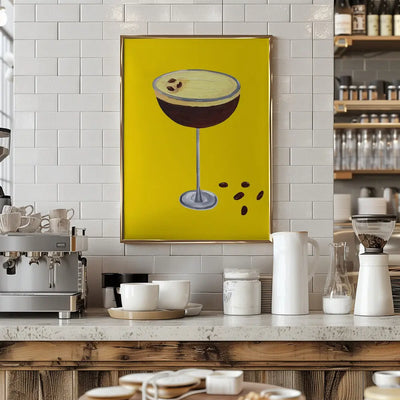 Espresso Martini Buttercup Yellow - Stretched Canvas, Poster or Fine Art Print I Heart Wall Art
