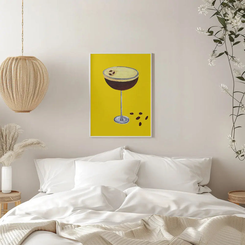 Espresso Martini Buttercup Yellow - Stretched Canvas, Poster or Fine Art Print I Heart Wall Art