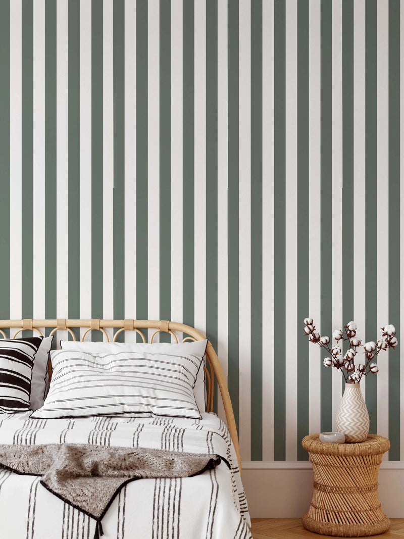 Eucalyptus Striped Wallpaper - Peel and Stick Adhesive Wallpaper I Heart Wall Art Australia