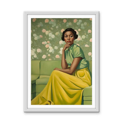 Evangeline - Portrait of a Woman in a Green Dress- Stretched Canvas Print or Framed Fine Art Print - Artwork - I Heart Wall Art
